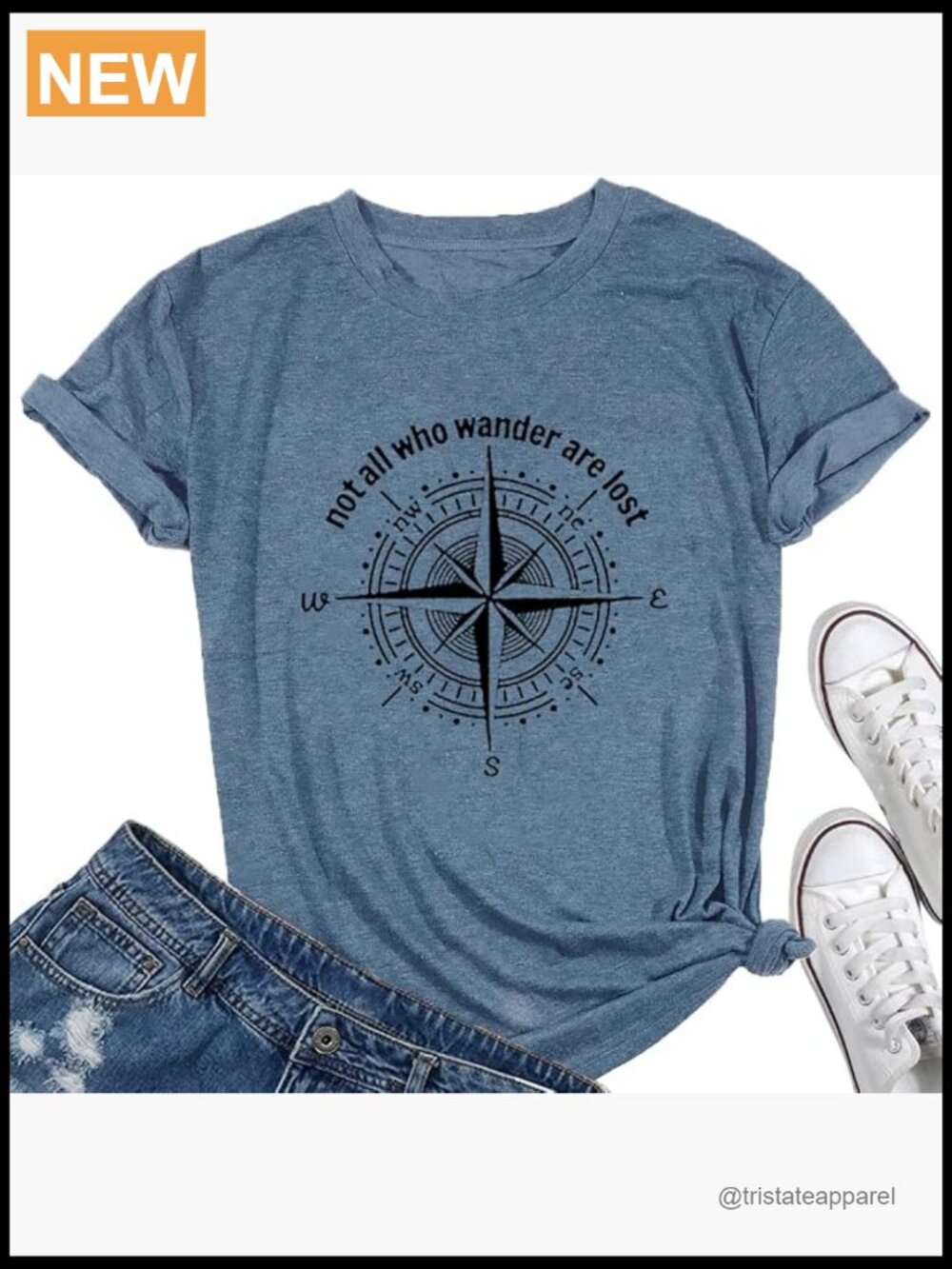 Vintage Compass Graphic T-Shirt for Women Hiking Camping Summer Casual Short